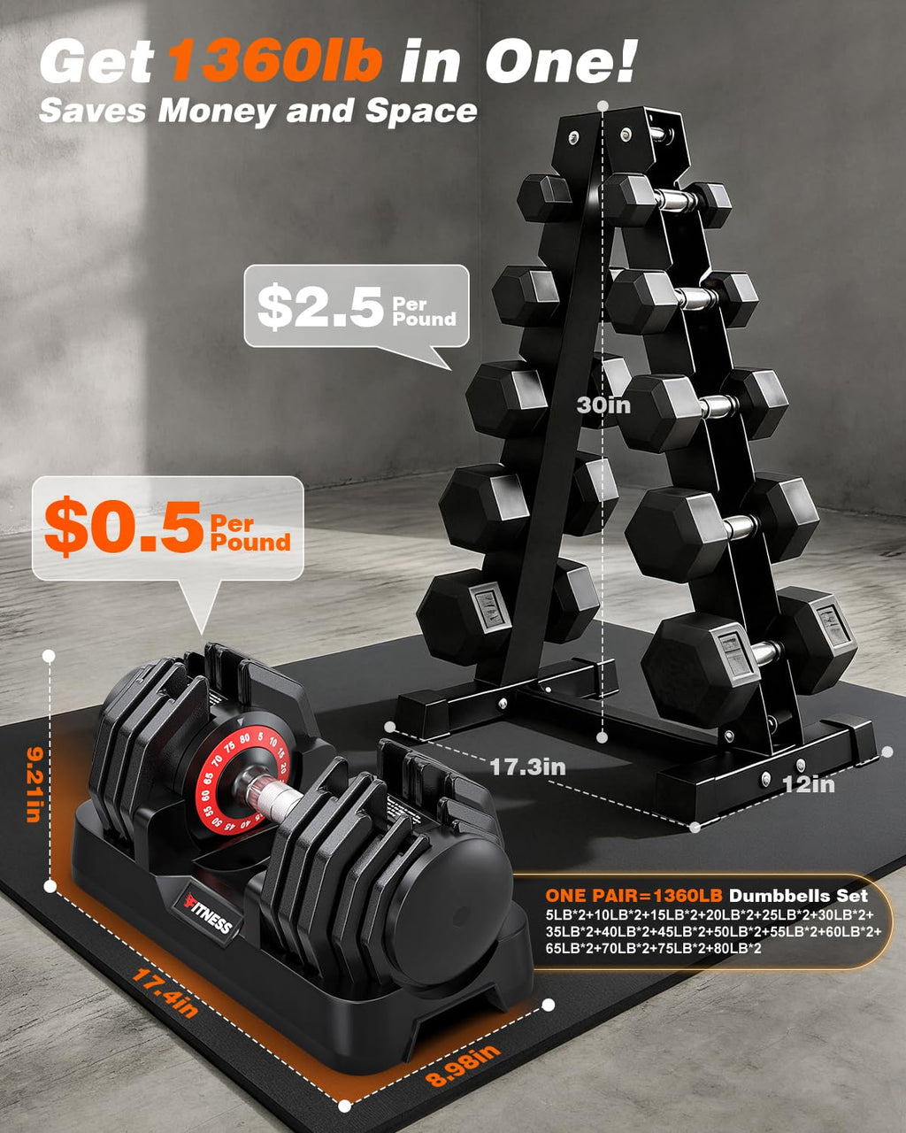 Adjustable Dumbbell Set C315