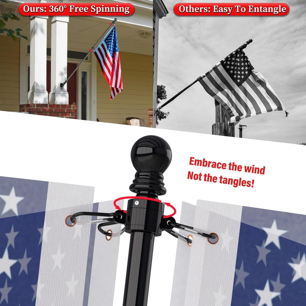 5FT Stainless Steel Flag Pole with Holder S69302