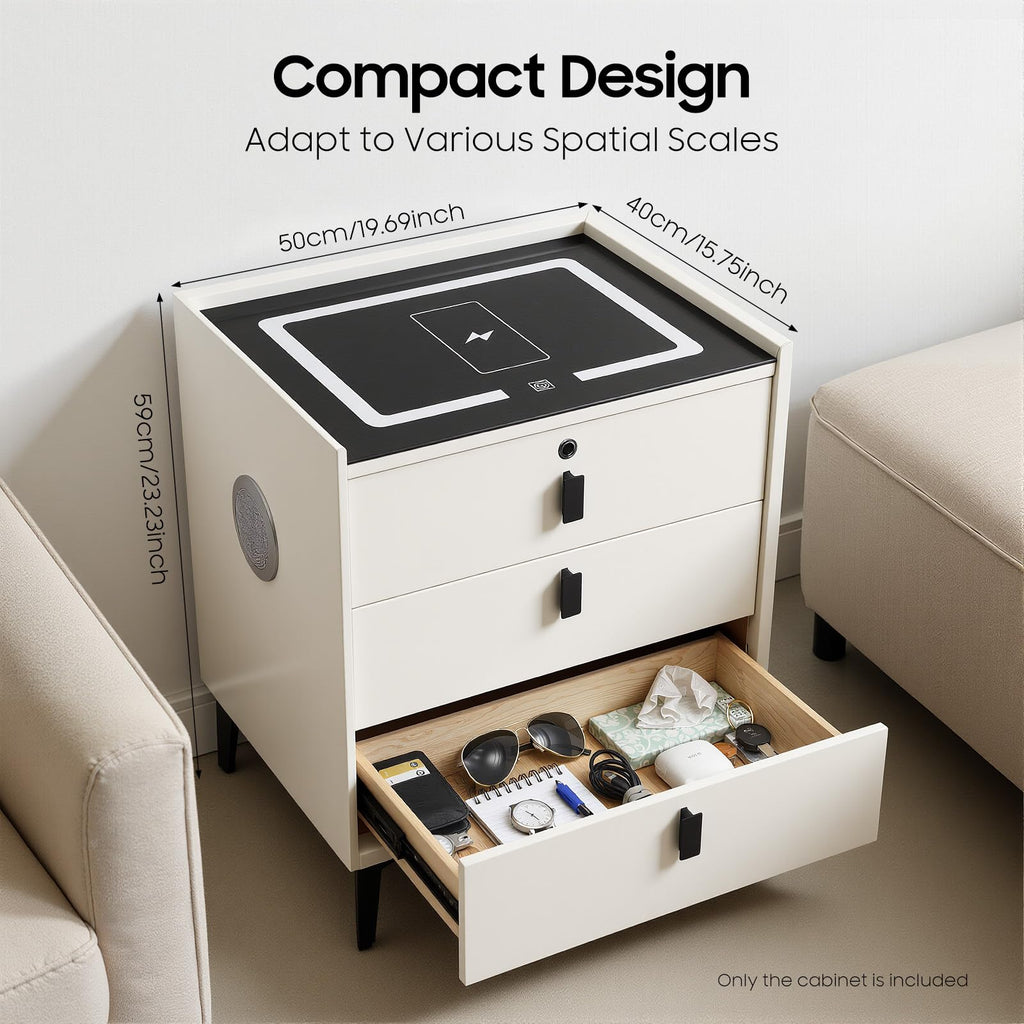 3 Drawer Smart Nightstand with Bluetooth Speaker USB Charging M133863