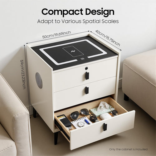3 Drawer Smart Nightstand with Bluetooth Speaker USB Charging M133863