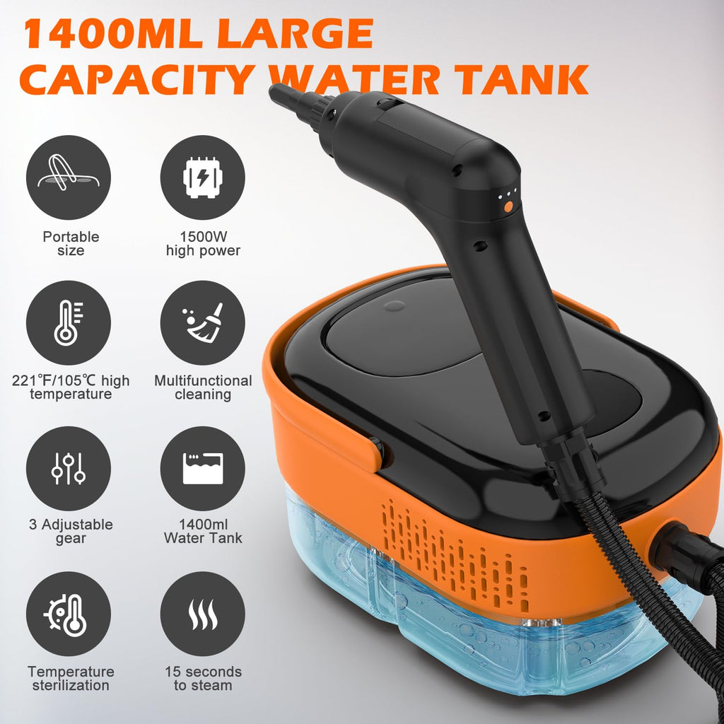 Portable Handheld Steam Cleaner with 16 Accessories R5874