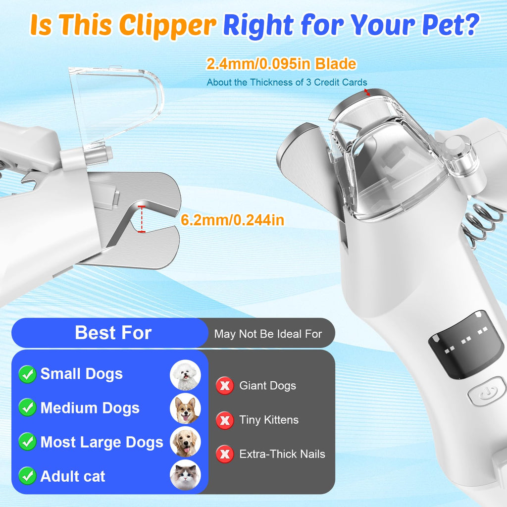 2-in-1 Dog Cat Nail Clippers and Grinder with Light G393