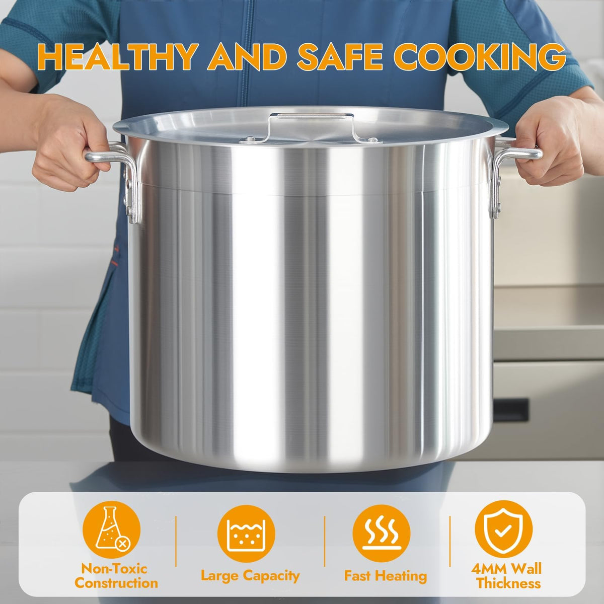 32 Quart Aluminum Stock Pot with Lid Y511663