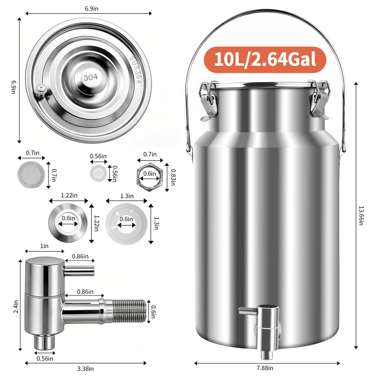 10L Stainless Steel Water Dispenser with Faucet U897