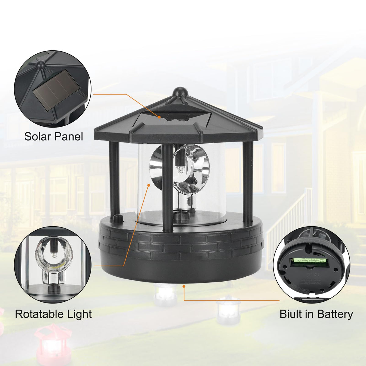 Black Solar Lighthouse Light U853