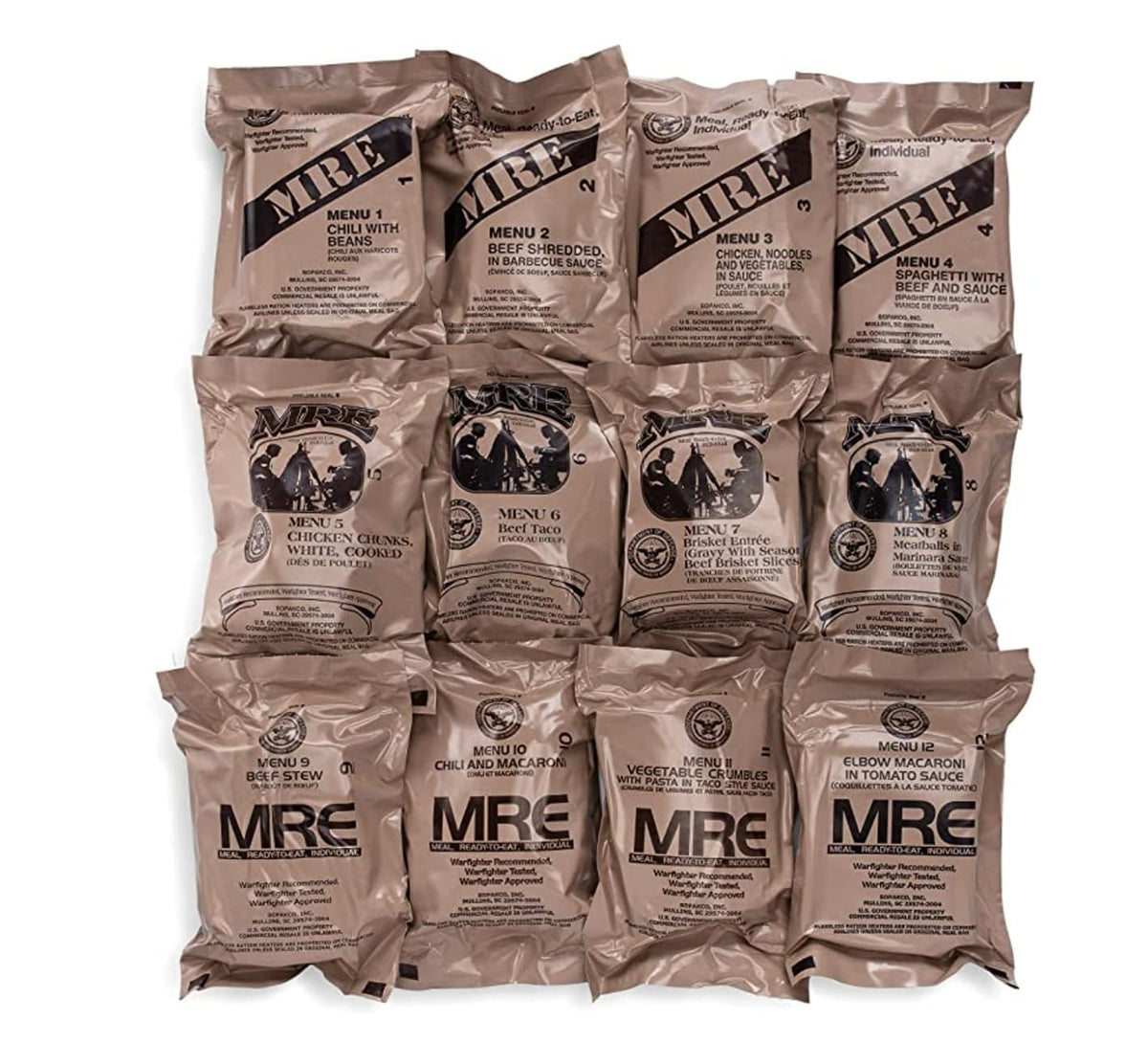 MRE Meals Ready to Eat 12 Pack C315