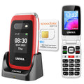 4G Flip Phone Unlocked Dual Screen 2.4"+1.77" Red Y6264