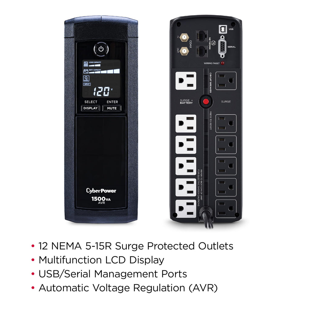 1500VA LCD UPS Battery Backup G3030