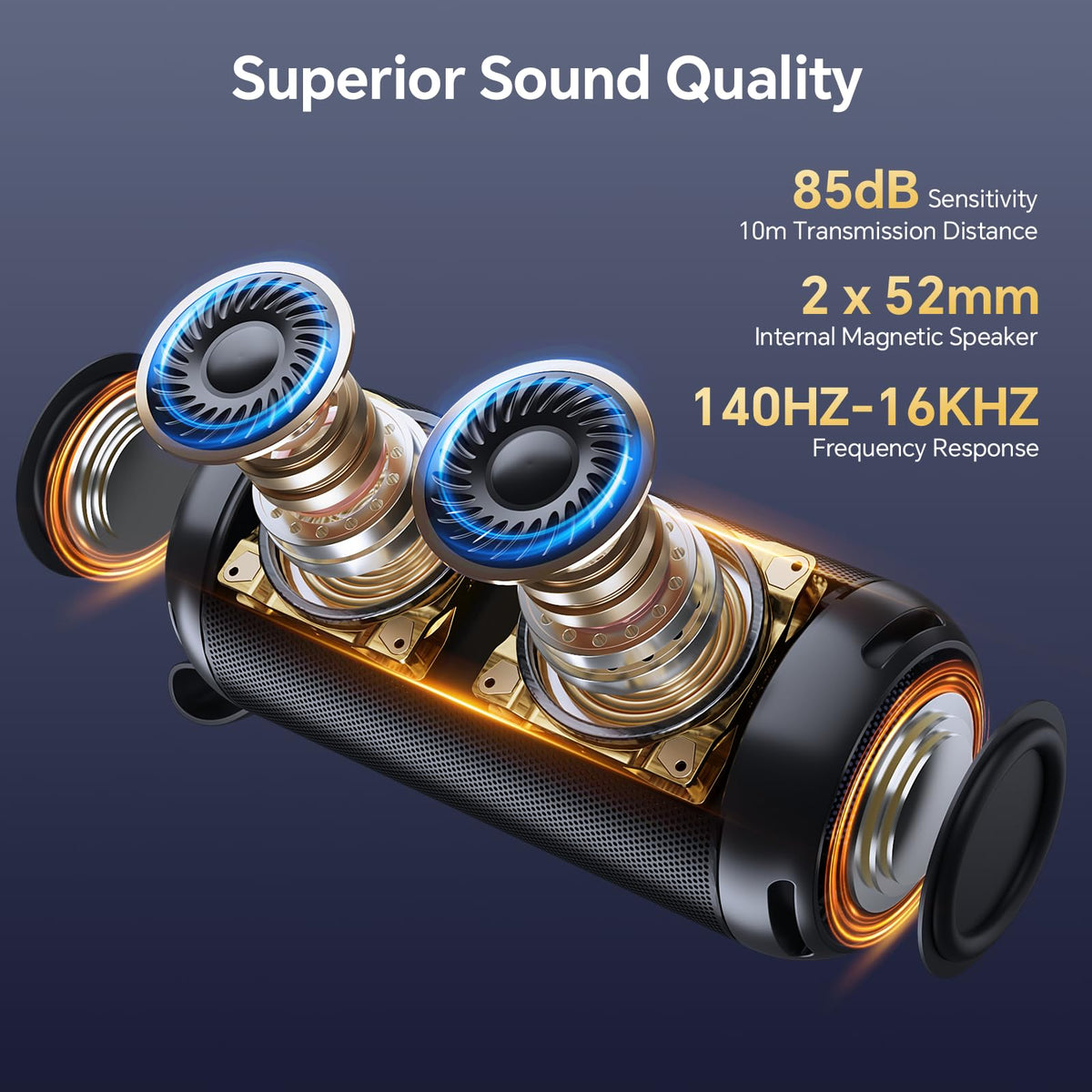 Bluetooth Speaker Wireless 26W Portable IPX5 Waterproof Black M5232
