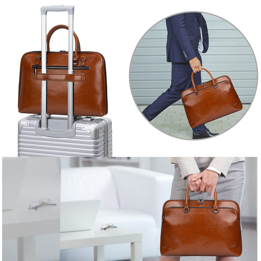 Genuine Leather Laptop Messenger Bag 13.3 15.6 inch D46403
