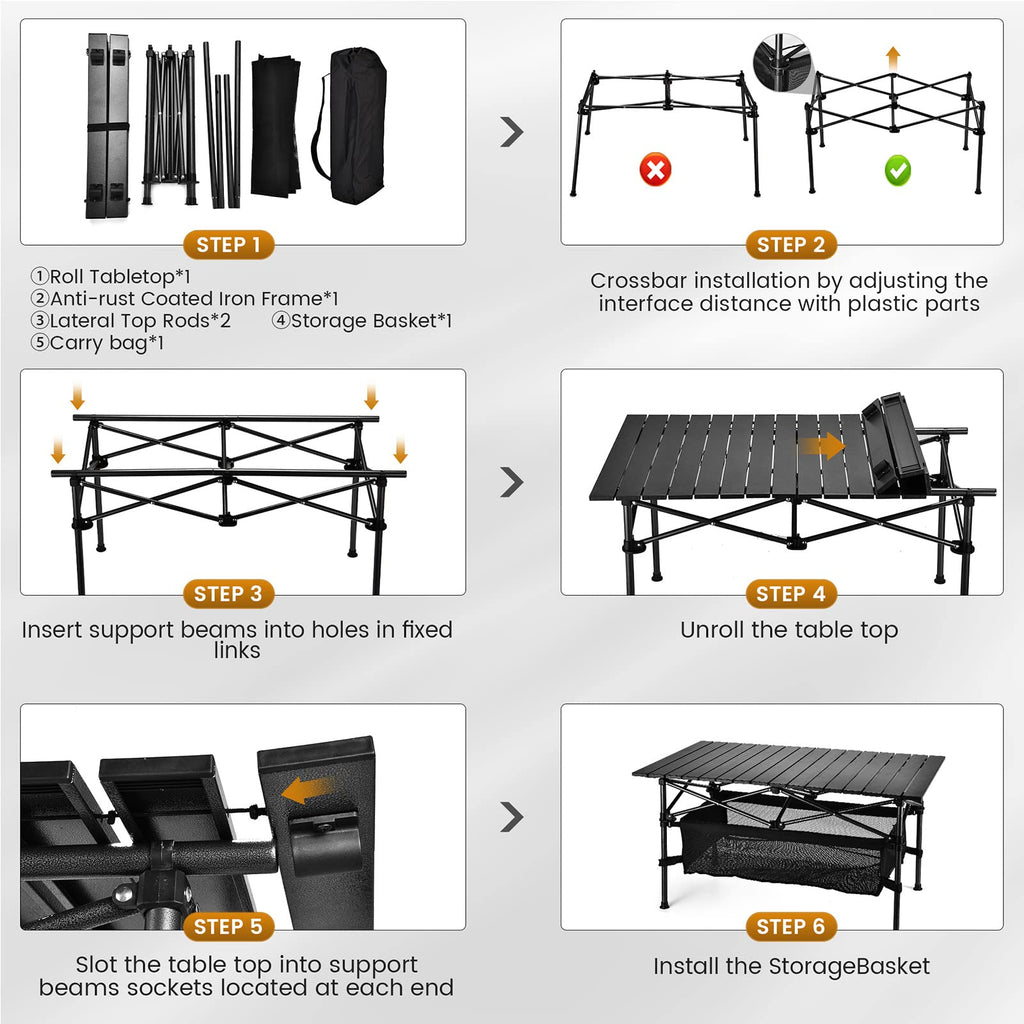 Lightweight Aluminum Folding Camping Table with Carrying Bag X80459