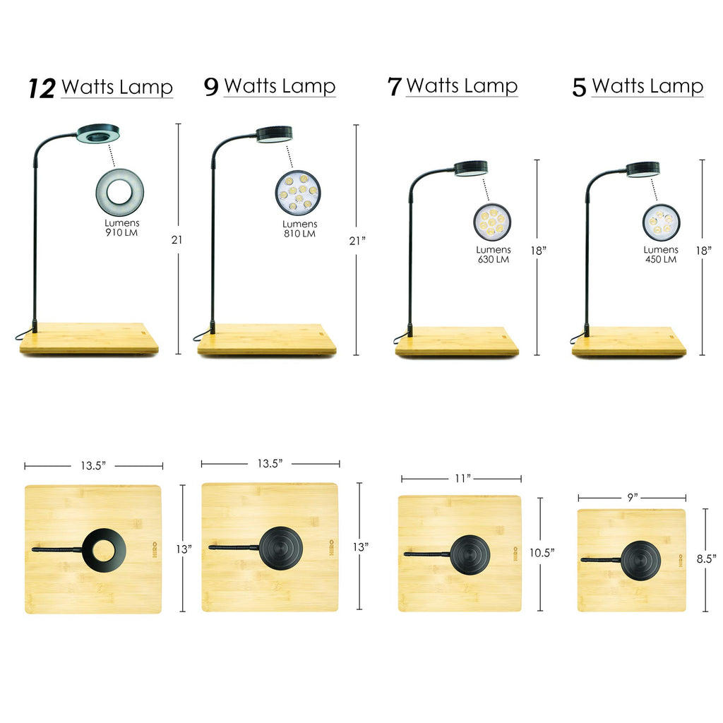 Full Spectrum LED Light with Bamboo Board 5W M6962