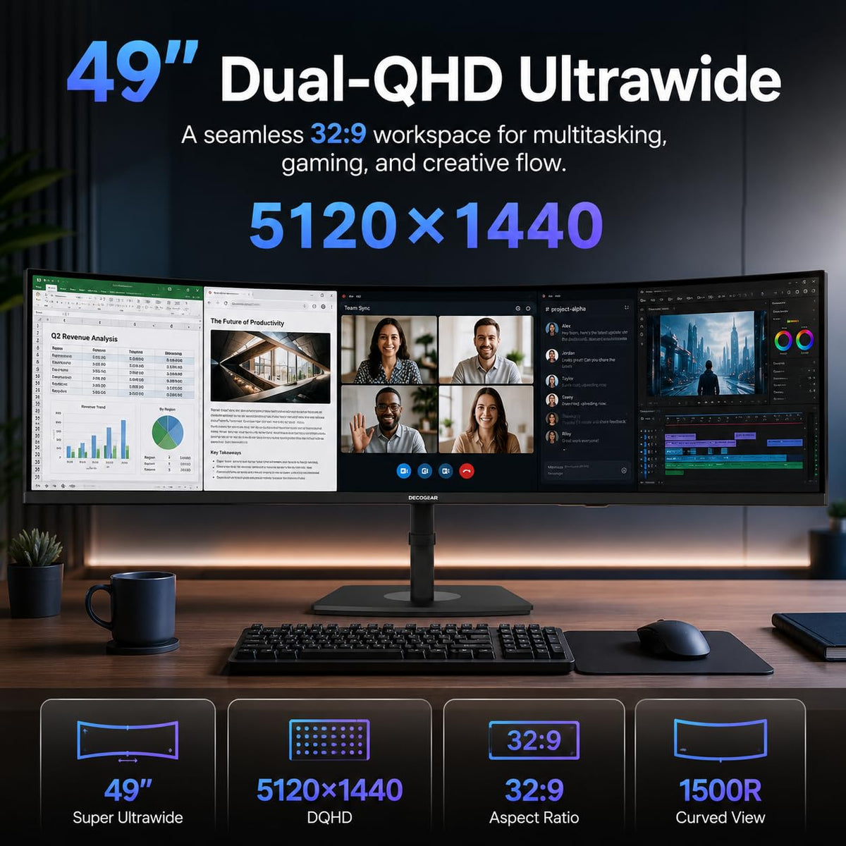 49 Inch Curved Ultrawide Monitor 5120x1440 120Hz E323