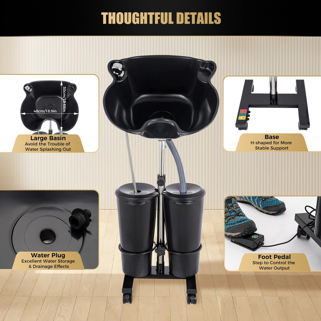 Portable Shampoo Bowl with Electric Pump and Sprayer I312660