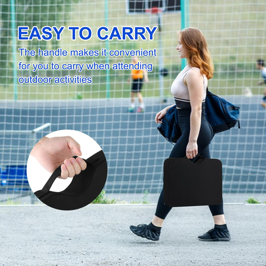 2-Pack Extra Thick 2.5 Inches Oxford Fabric Bleacher Cushions with Carrying Handle K5004