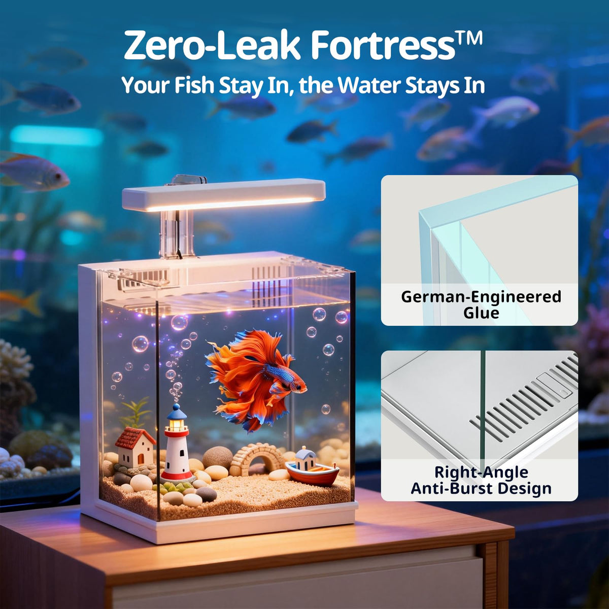 2 Gallon Aquarium Kit with Filtration & LED Light P941