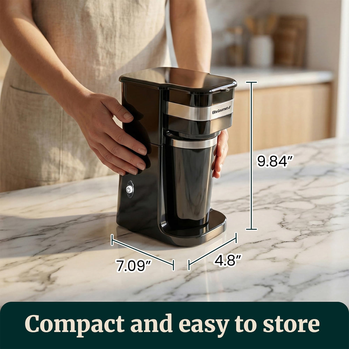 Black Single-Serve Compact Coffee Maker W594