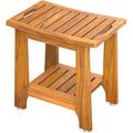 18" Teak Shower Bench with Non-Slip Leveling Feet P66191