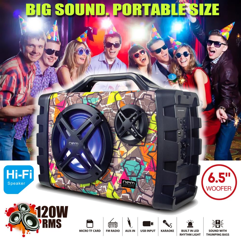 Portable Wireless Bluetooth Stereo Speaker with Extra Bass T43443