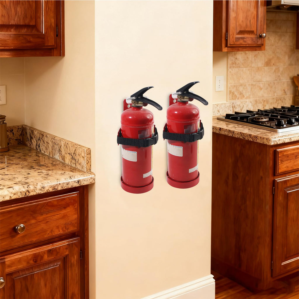 Fire Extinguisher Mount, 2.5LB Adjustable Straps Wall Hanging Holder 2Pcs J51672