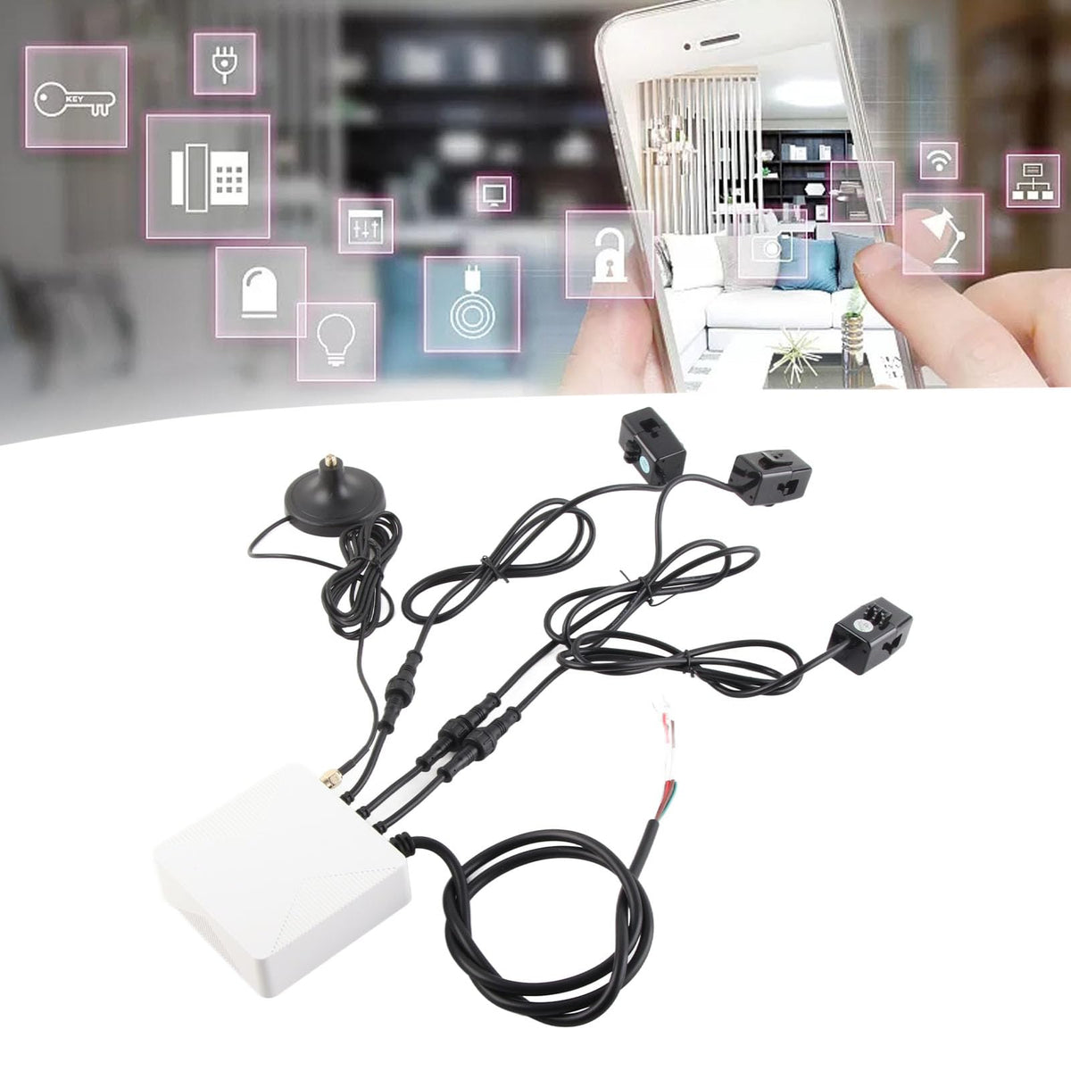 3 Phase Smart Electricity Power Monitor with 3 120A Circuit Level Sensor V470