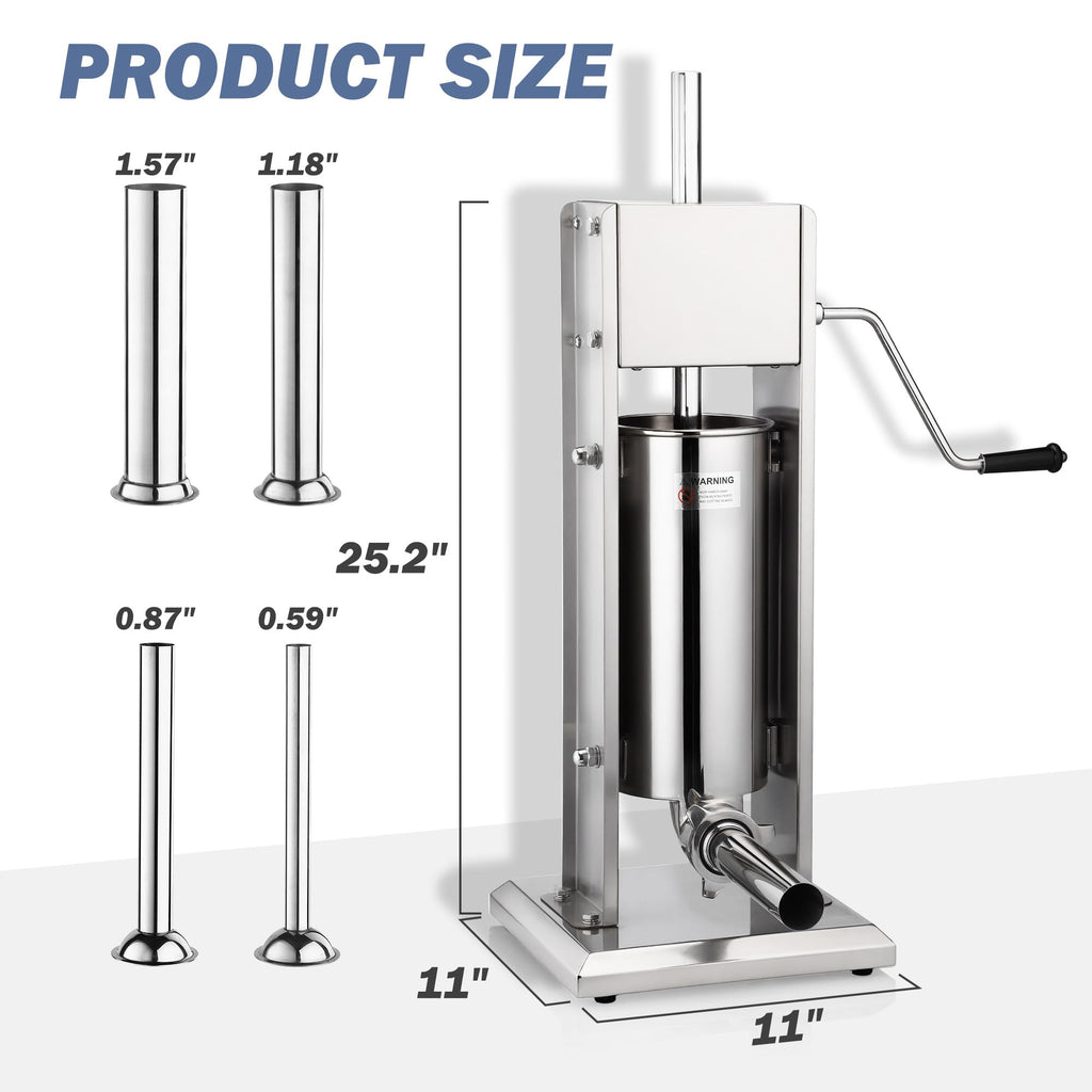 7L Stainless Steel Manual Sausage Stuffer Y92340