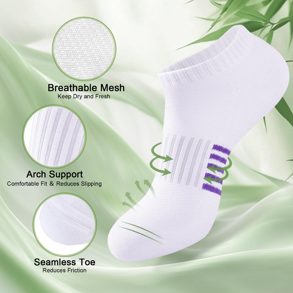 6 Pairs Bamboo Viscose Low Cut Ankle Socks X199