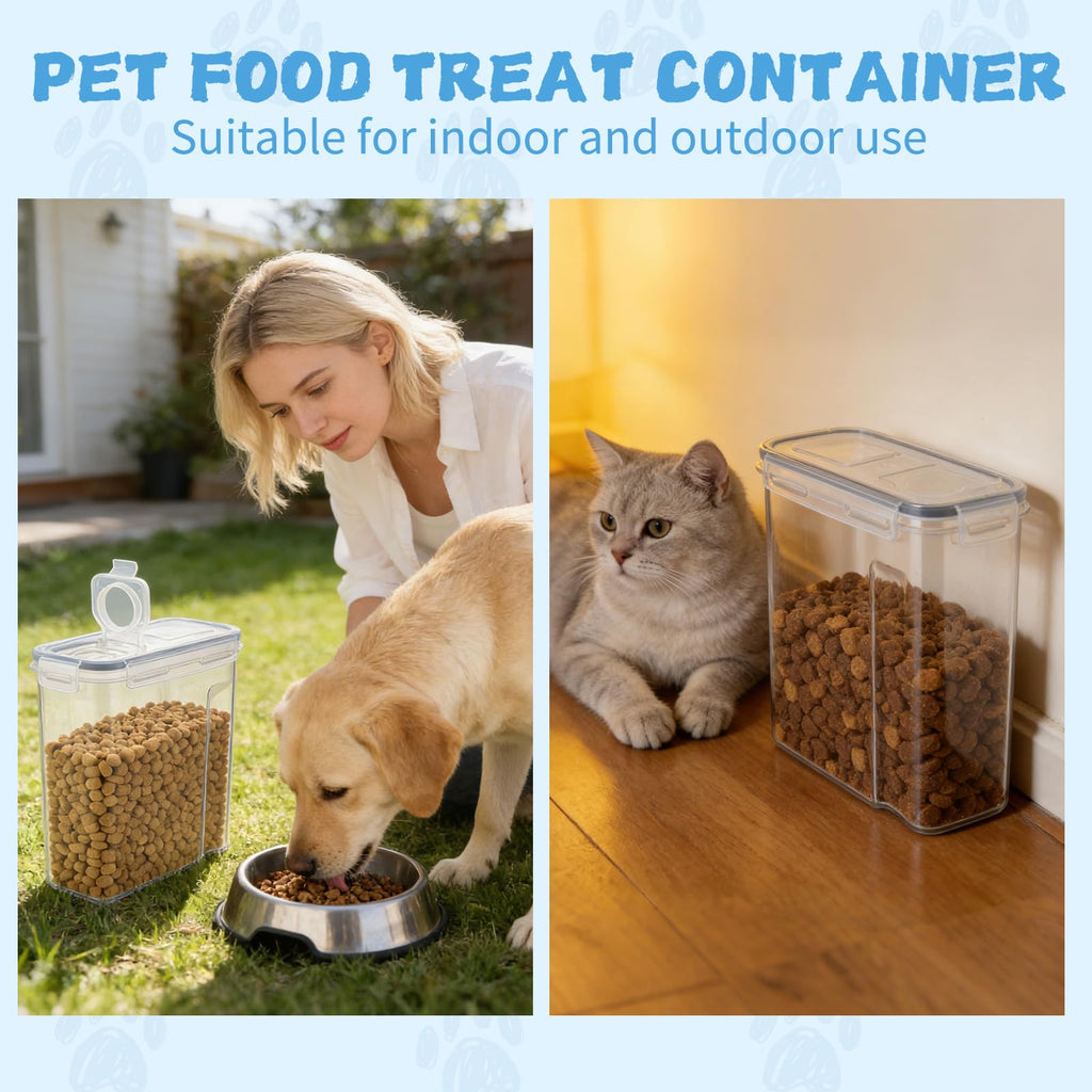 2 Pack Airtight Pet Food Storage Container with Lid, Scoop and Measuring Cup M5368