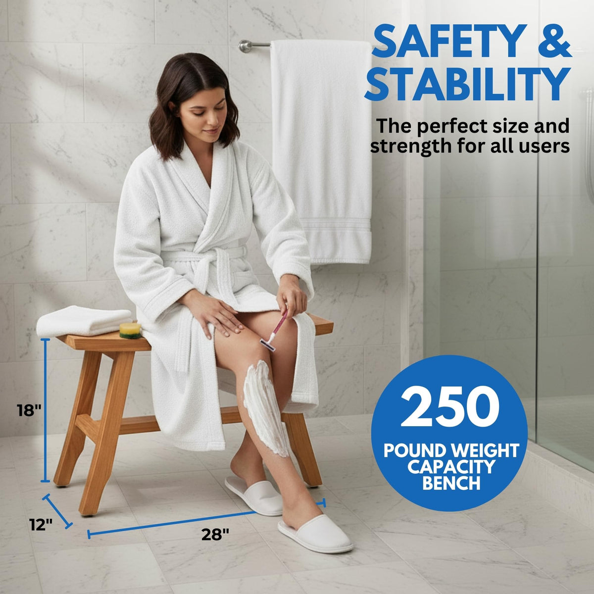28-Inch Teak Shower Bench O49912