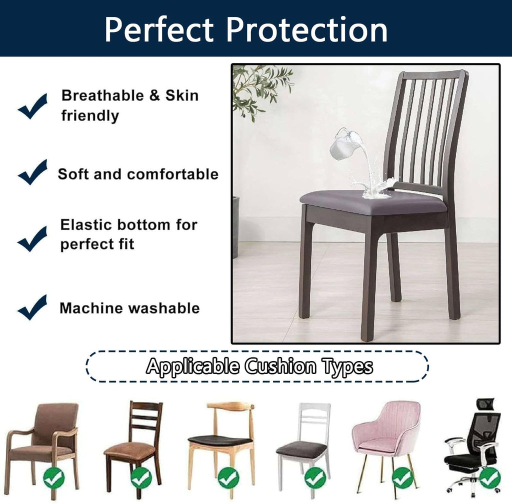 Waterproof PU Leather Chair Seat Covers Set of 6 B977924
