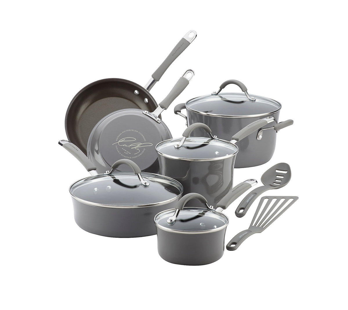 Sea Salt Gray 12-Piece Nonstick Cookware Set A37625