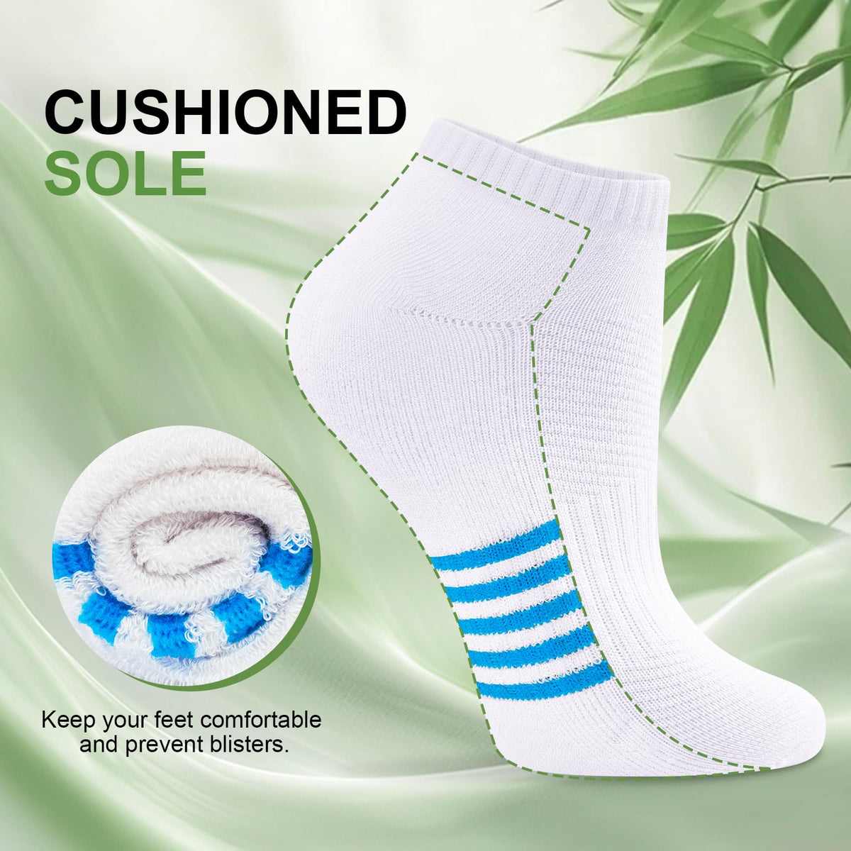 6 Pairs Bamboo Viscose Low Cut Ankle Socks X199