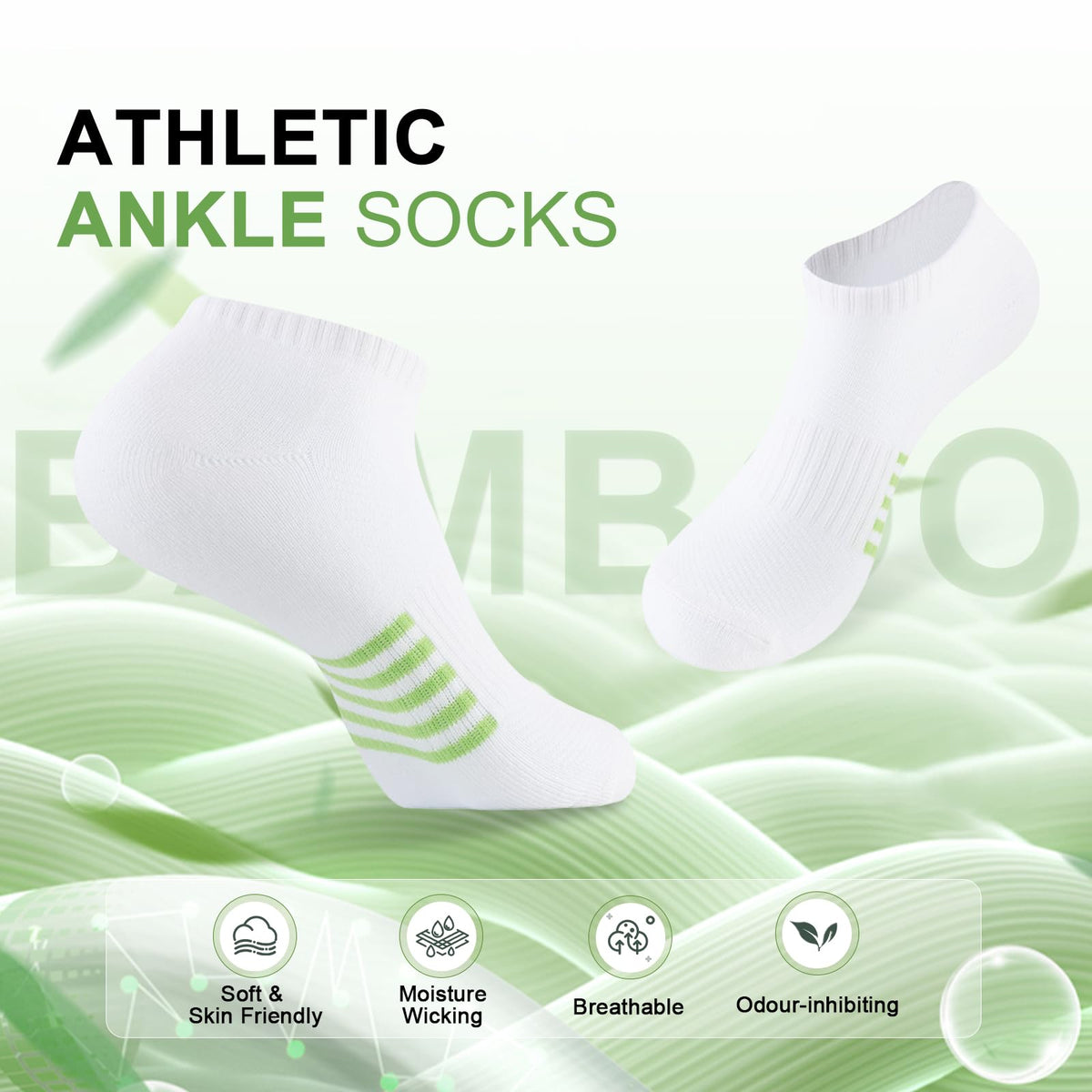 6 Pairs Bamboo Viscose Low Cut Ankle Socks X199