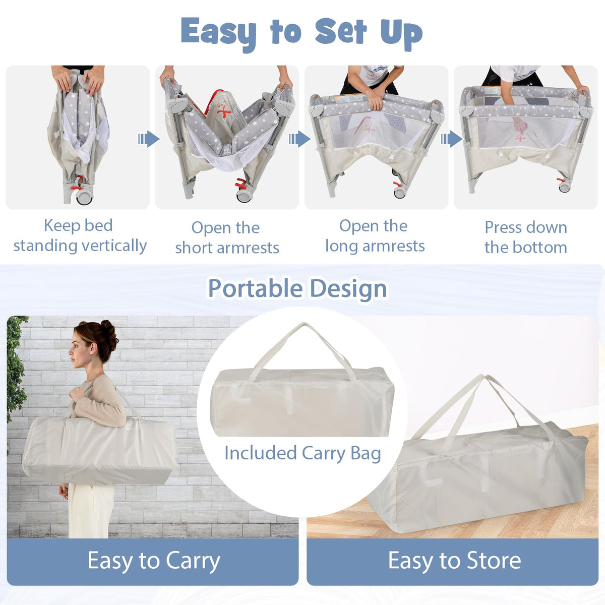 5-in-1 Pack and Play Bassinet Playard A9977