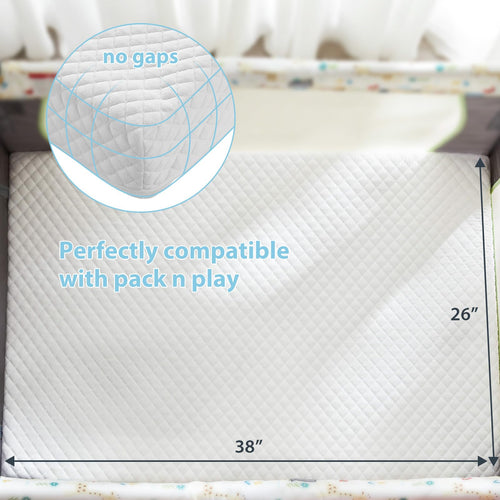 3" Waterproof Memory Foam Pack and Play Mattress White E18466