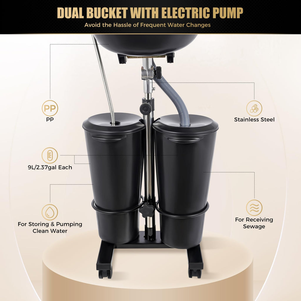 Portable Shampoo Bowl with Electric Pump and Sprayer I312660