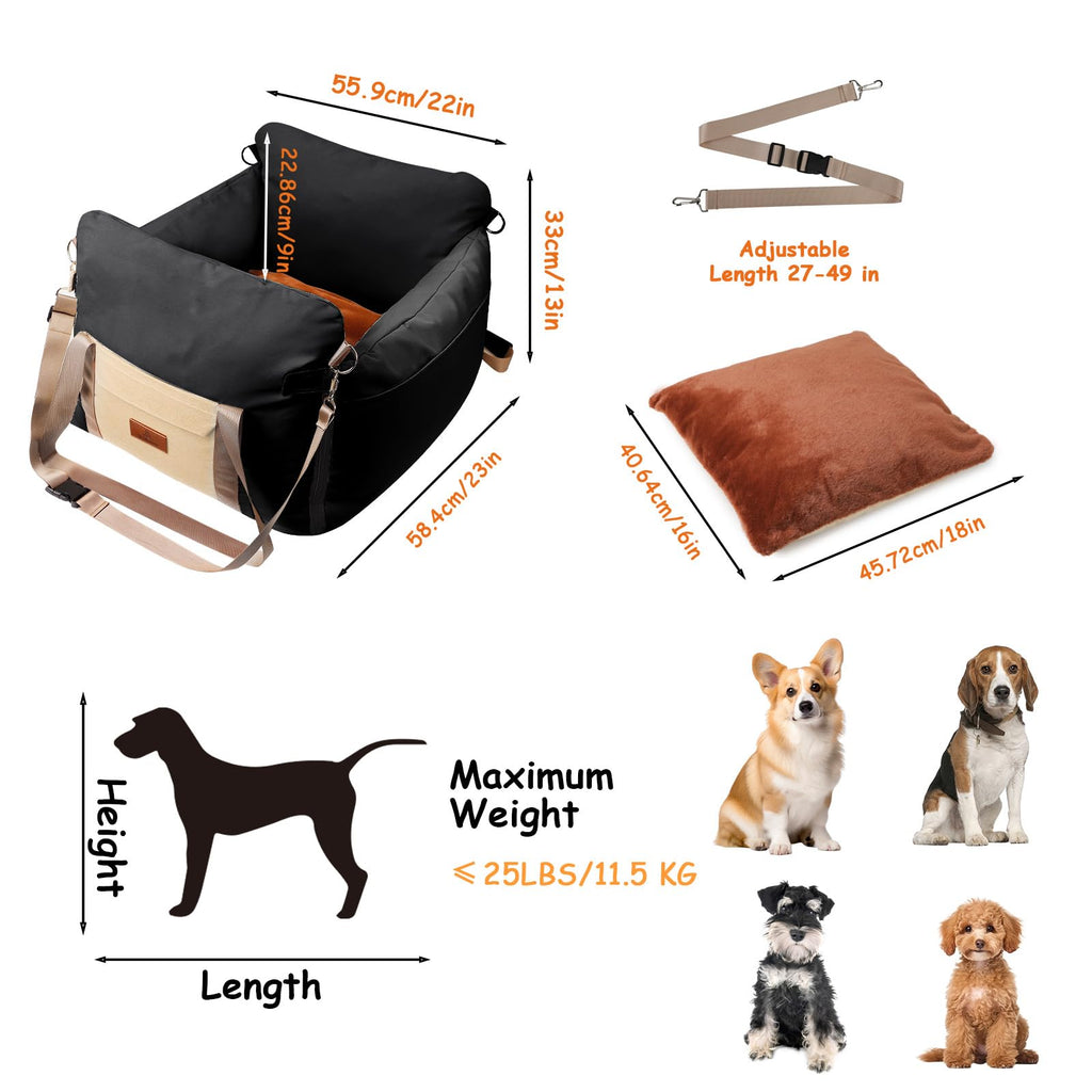 Dog Car Seat for Small Dogs Under 25 lbs S522