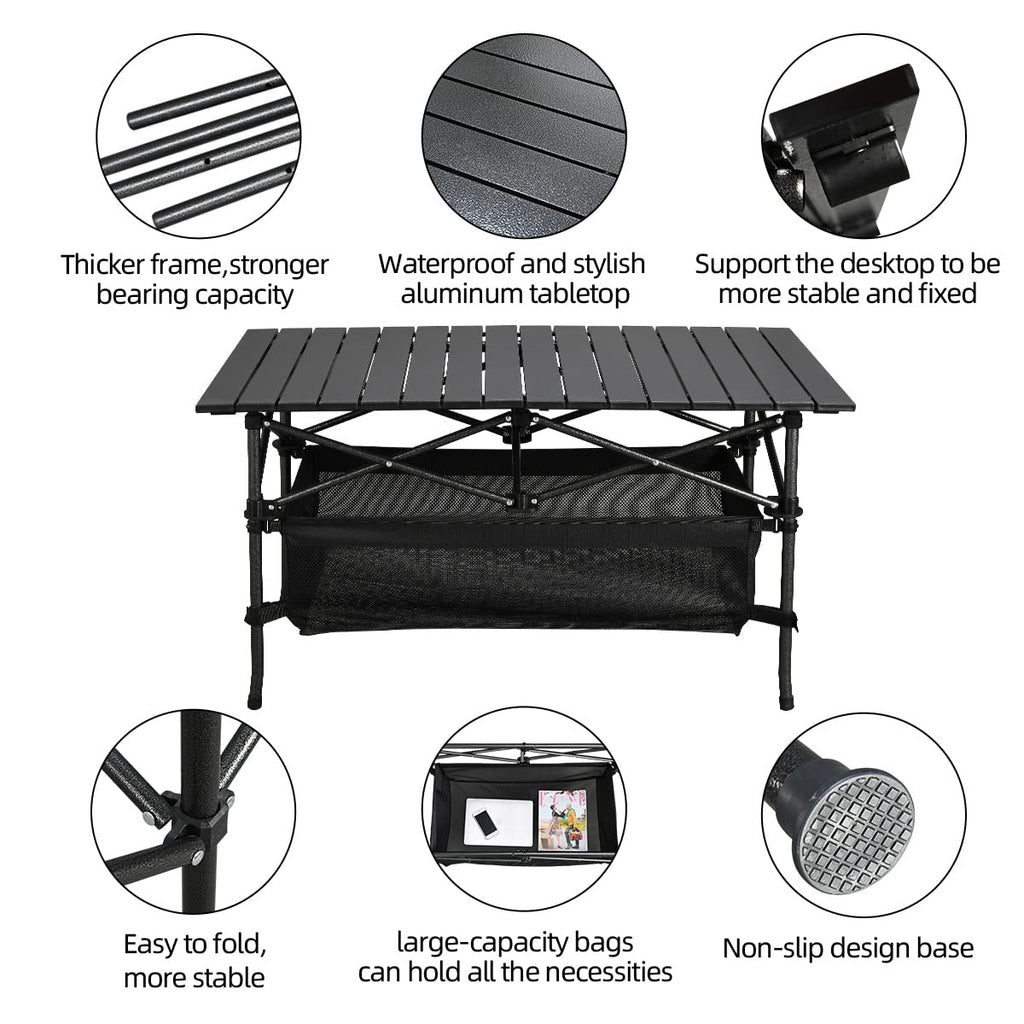 Lightweight Aluminum Folding Camping Table with Carrying Bag X80459