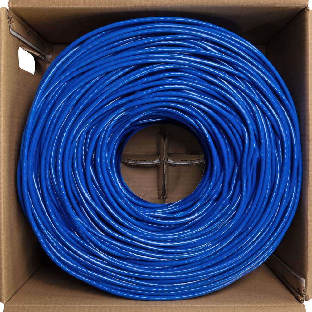 Cat6 1000ft Blue Solid Bulk Ethernet Cable R988173