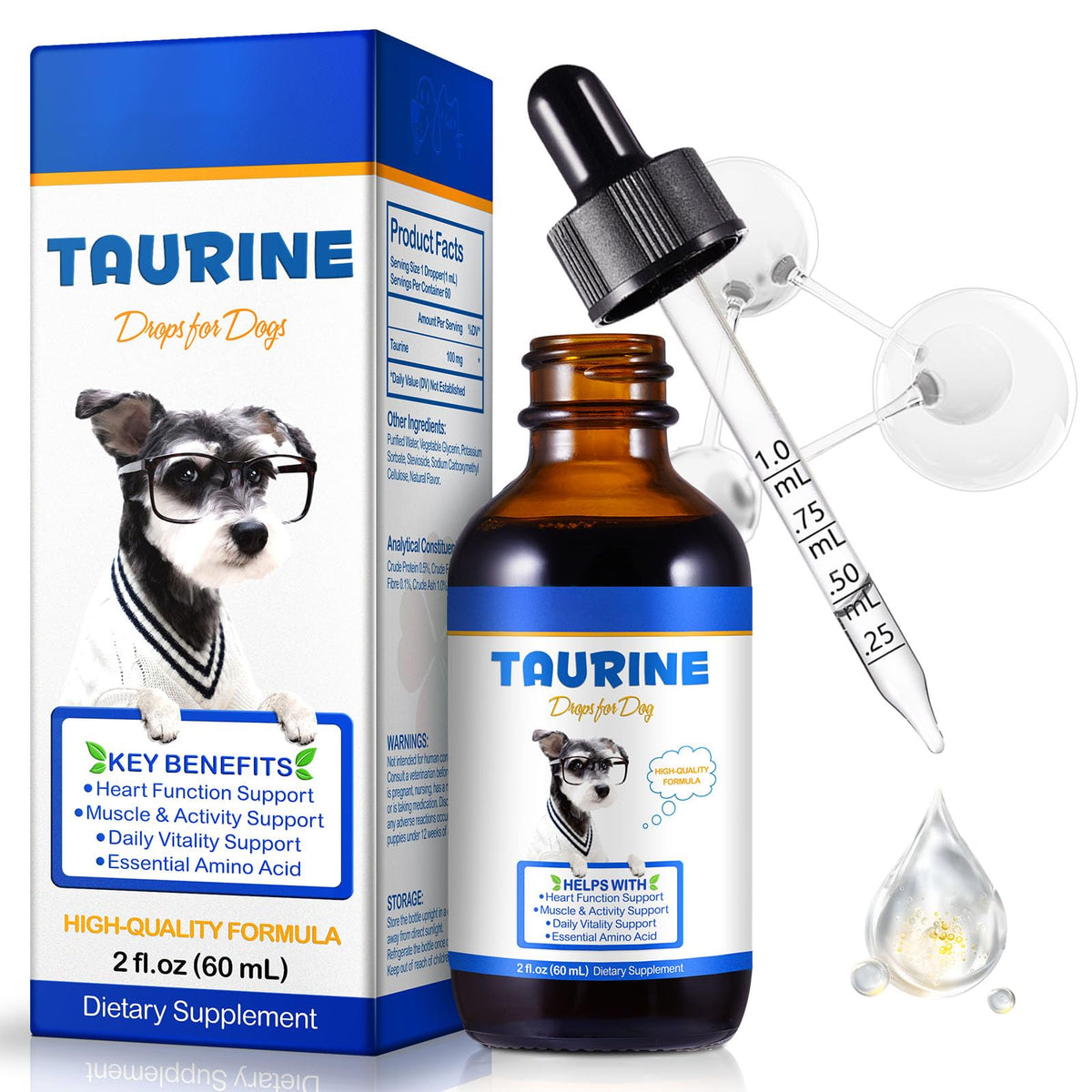 Taurine Liquid Supplement for Dogs 60ml S56041