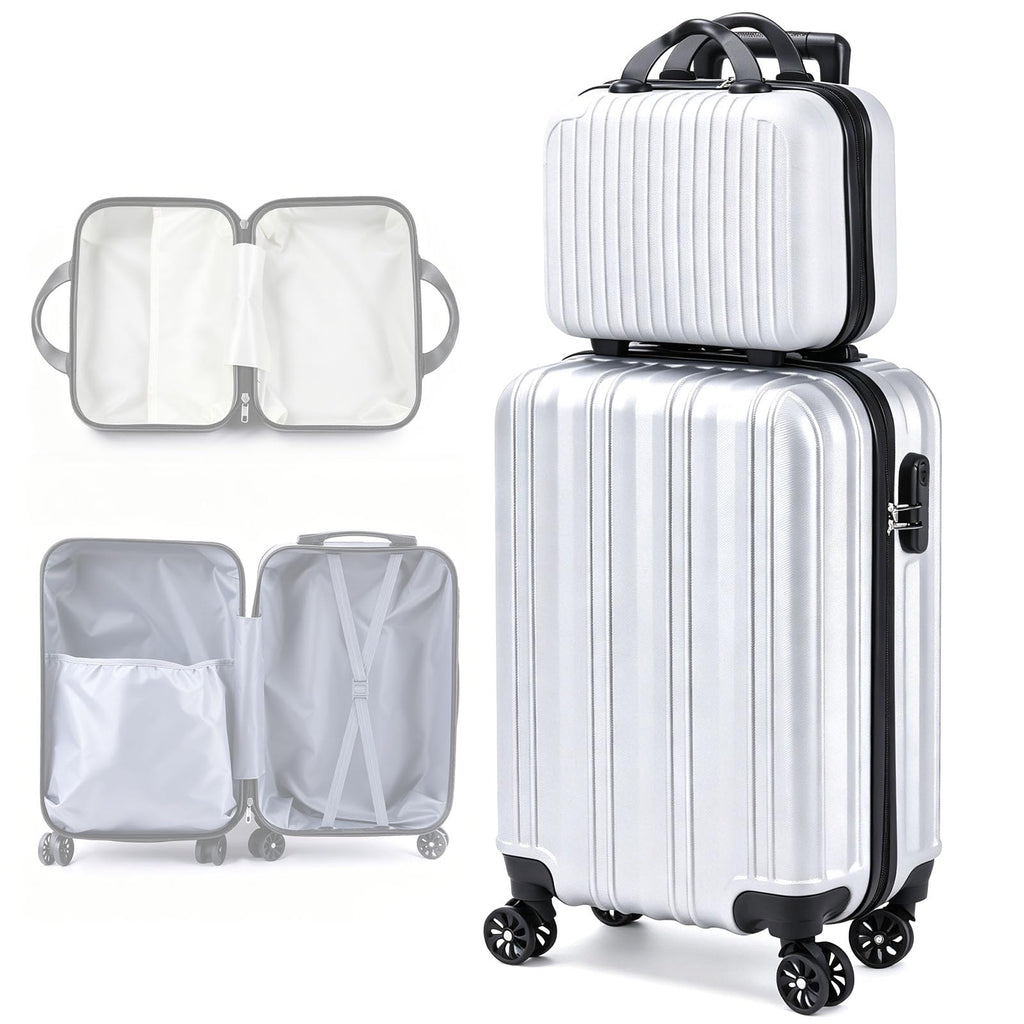 20 Inch Hardside Spinner Suitcase with Makeup Case and Coded Lock G4784