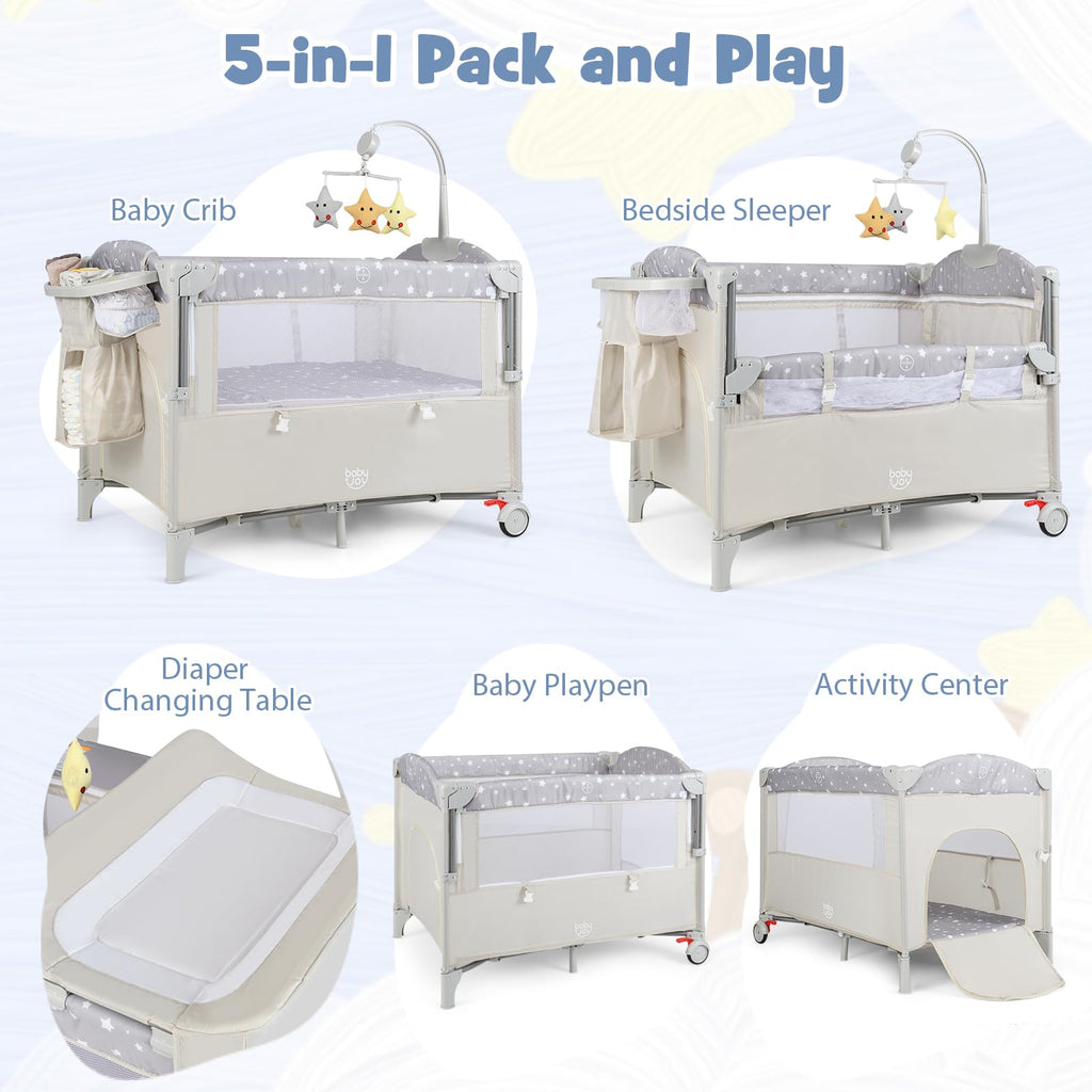 5-in-1 Pack and Play Bassinet Playard A9977
