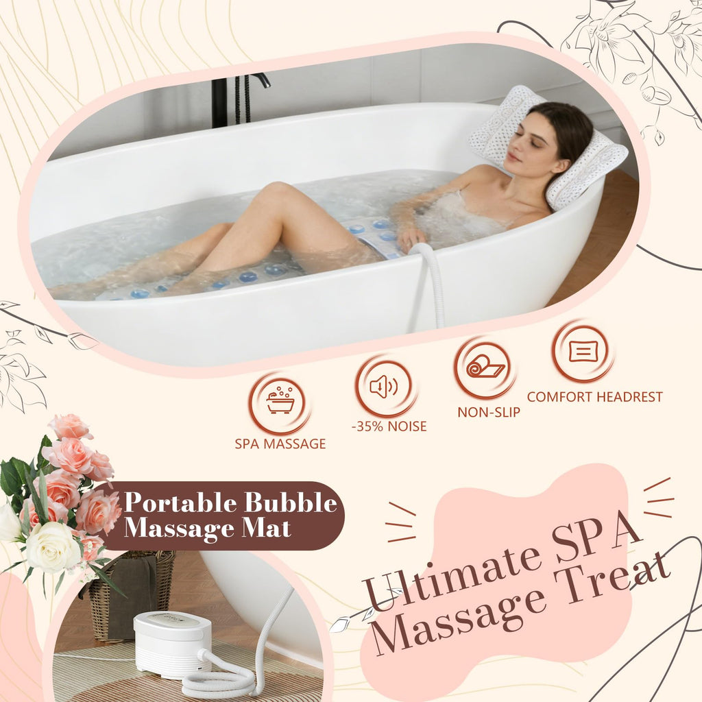 Heated Bubble Bath Mat with Remote Control Q35912