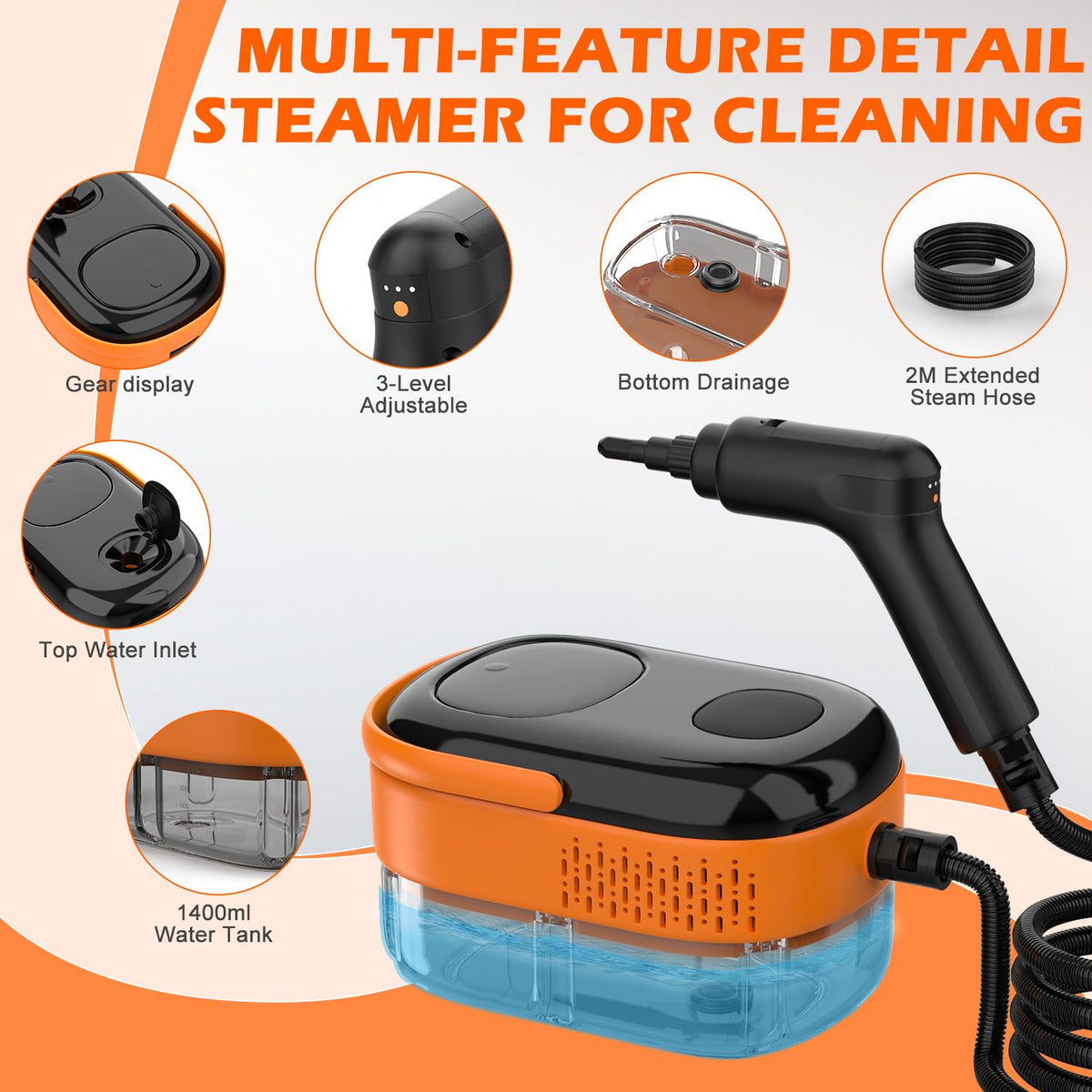 Portable Handheld Steam Cleaner with 16 Accessories R5874
