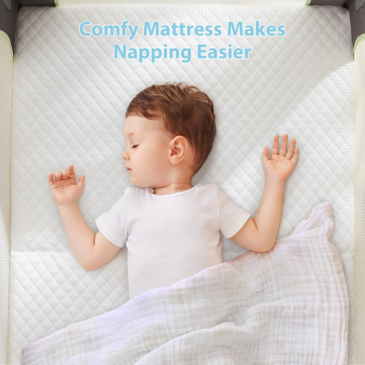 3" Waterproof Memory Foam Pack and Play Mattress White E18466