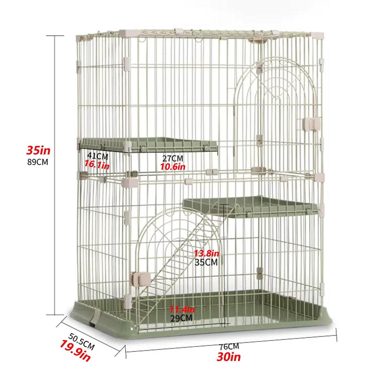 3/4-Tier Cat Cage Playpen with Hammock S1881