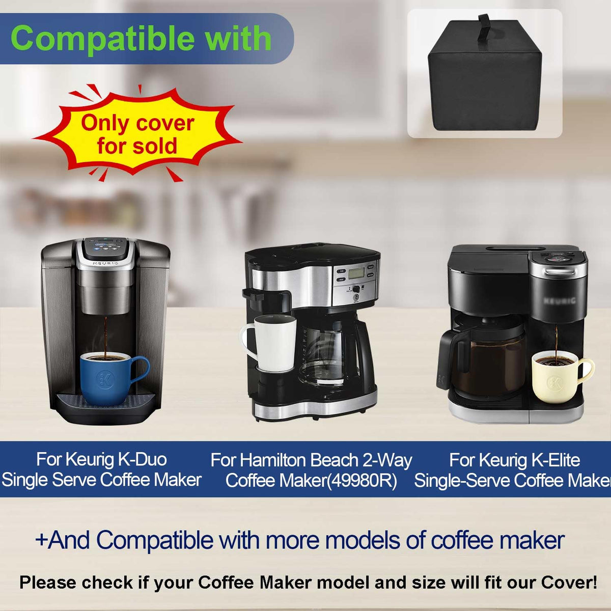 Black Coffee Maker Cover I691175