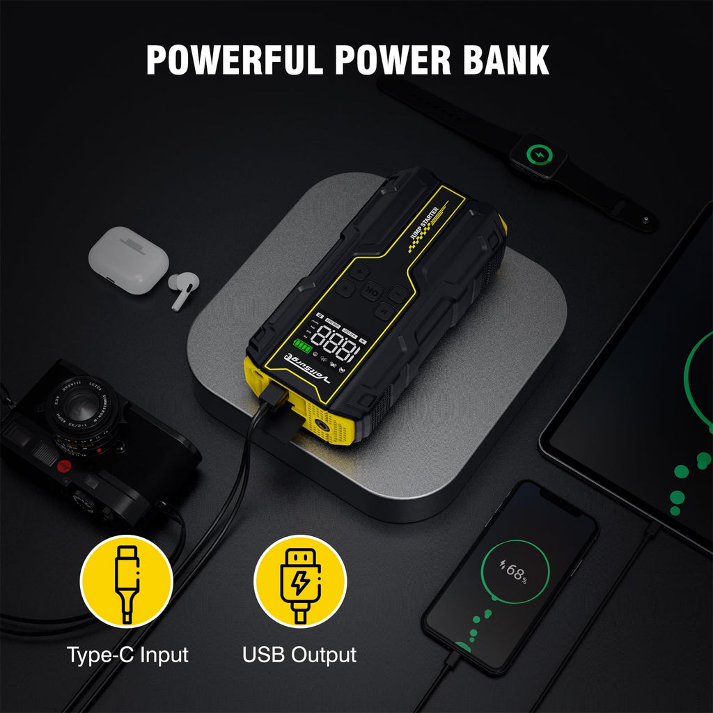 6000A Peak 12V Jump Starter with Air Compressor X677