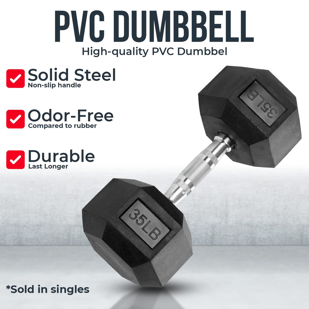 PVC Coated Hex Dumbbells with Knurled Handles F769
