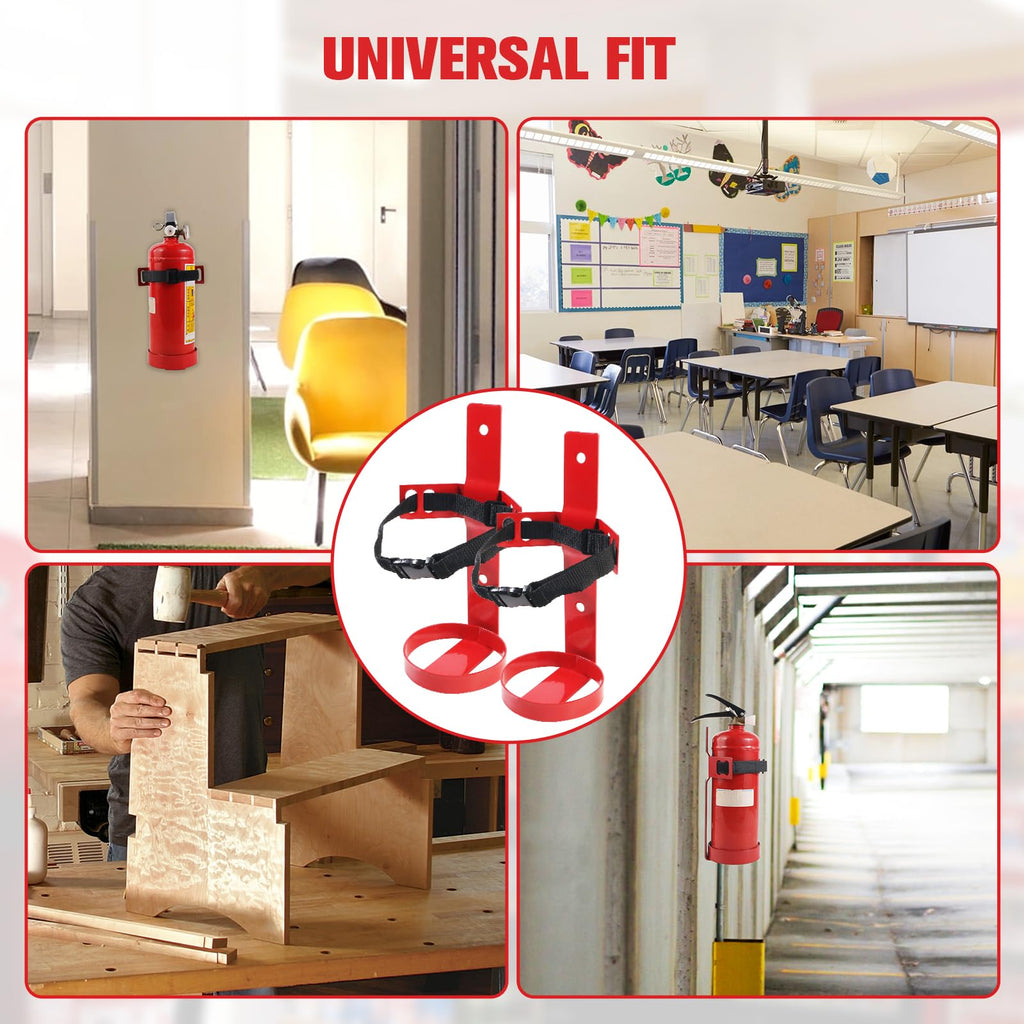 Fire Extinguisher Mount, 2.5LB Adjustable Straps Wall Hanging Holder 2Pcs J51672